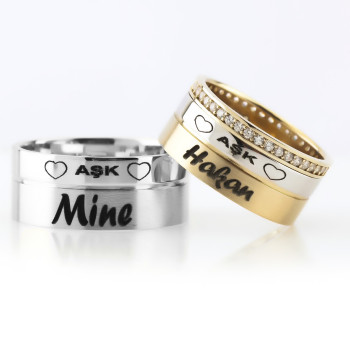 خاتم كبلز فضة خالص مرصع كريسال # 514