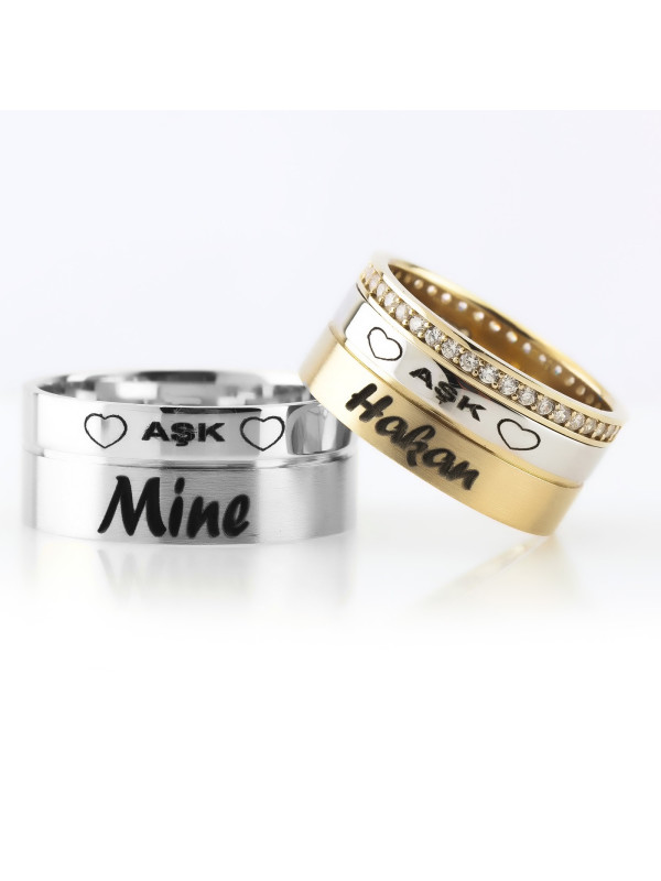 خاتم كبلز فضة خالص مرصع كريسال # 514