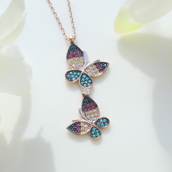 سلسال الفراشة فضة خالص #700