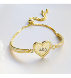 اسوارة فضة خالص بإسم مرصع كريستال #715