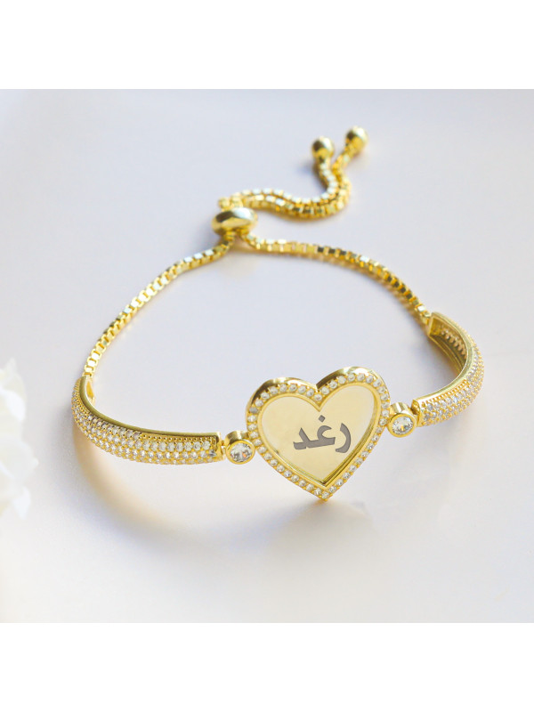 اسوارة فضة خالص بإسم مرصع كريستال #715