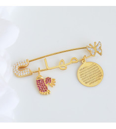 بروش فضة خالص بالكريستال  #538