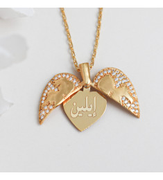 سلسال اطفال فضة خالص بالاسم مرصع بالكريستال #347