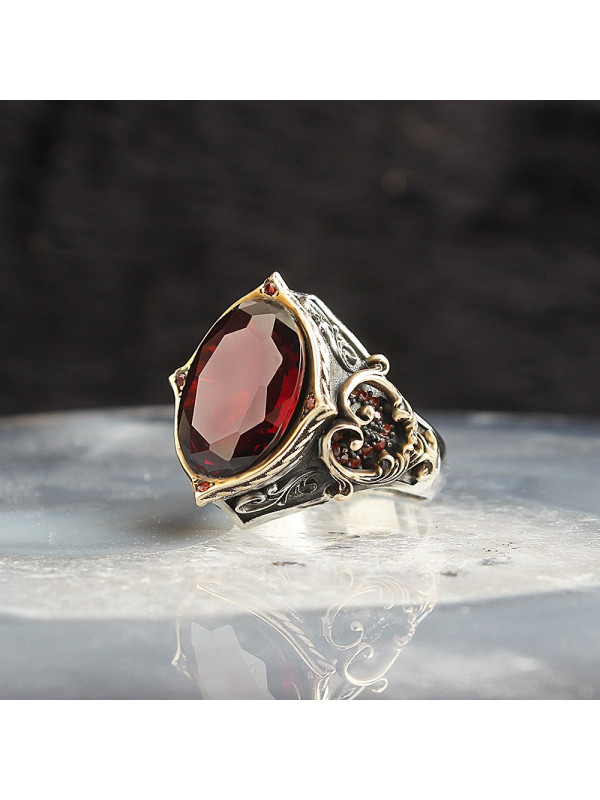 خاتم  زركون فضة خالص بحرف #333