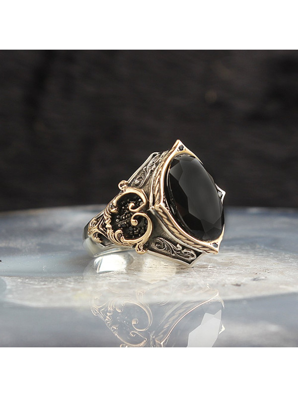 خاتم  زركون فضة خالص بحرف #333