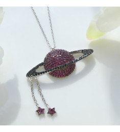 سلسال الكواكب والنجمة فضة خالص #625