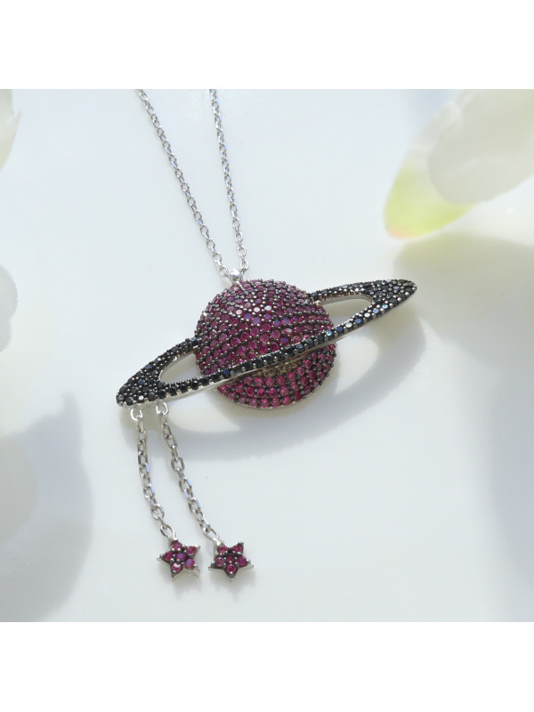 سلسال الكواكب والنجمة فضة خالص #625