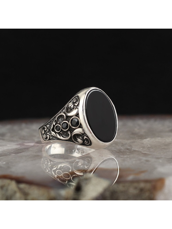  خاتم أونيكس فضة #795