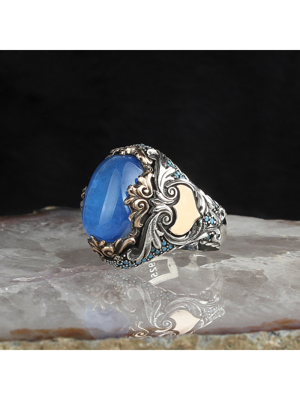 خاتم حجر بارايبا فضة #794