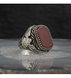  خاتم عقيق فضة #807