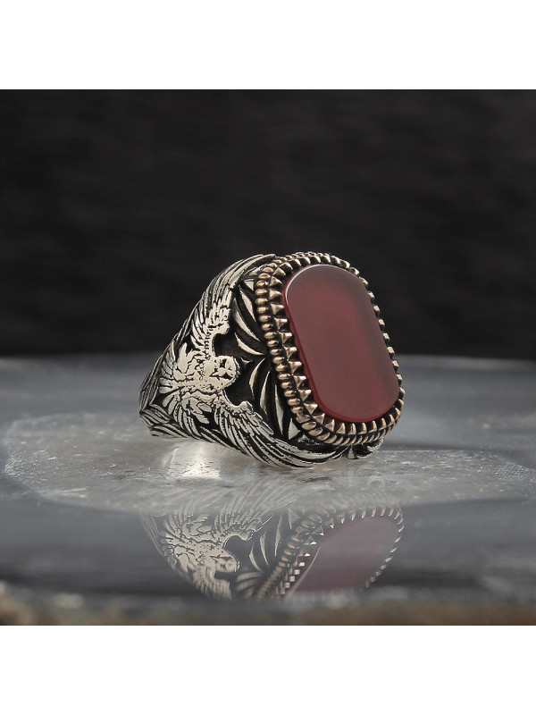  خاتم عقيق فضة #807