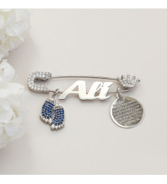 بروش فضة خالص بالكريستال  #728