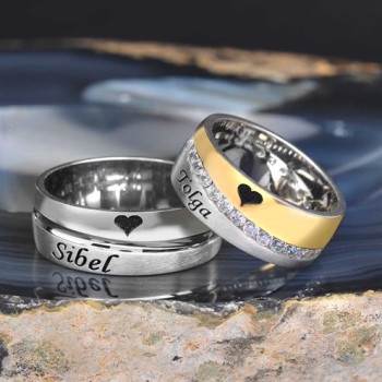 خاتم كبلز فضة خالص بإسمين # 2006 