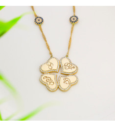 سلسال فضة خالص باسمين مرصع كريستال #718