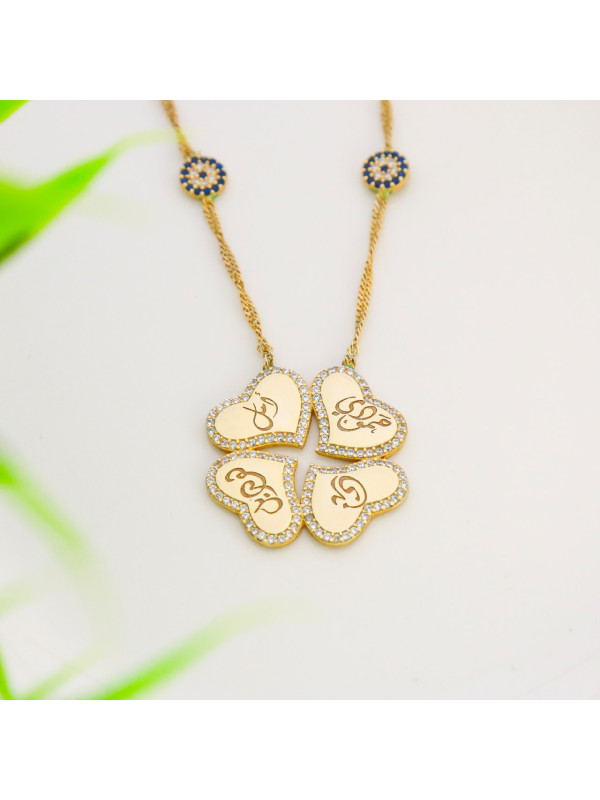 سلسال فضة خالص باسمين مرصع كريستال #718