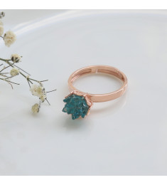 خاتم الوردة الزرقاء فضة خالص #596