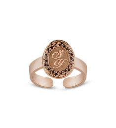 خاتم فضة خالص بحرفين  #204