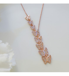 سلسال الفراشات فضة خالص #755