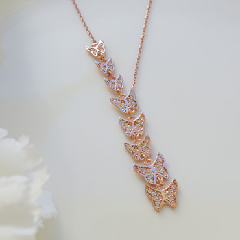 سلسال الفراشات فضة خالص #755