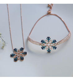 طقم حبة الثلج فضة خالص #754