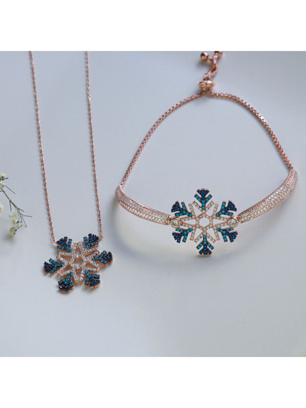 طقم حبة الثلج فضة خالص #754