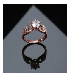 خاتم فضة خالص مرصع كريستال #581