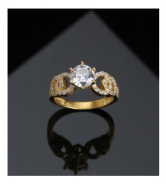 خاتم فضة خالص مرصع كريستال #581