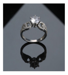 خاتم فضة خالص مرصع كريستال #581