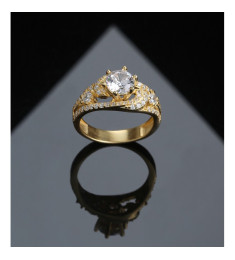 خاتم السلطان فضة خالص مرصع كريستال #580