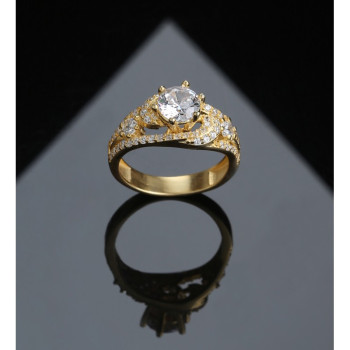 خاتم السلطان فضة خالص مرصع كريستال #580