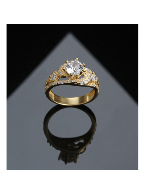 خاتم السلطان فضة خالص مرصع كريستال #580