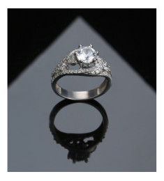 خاتم السلطان فضة خالص مرصع كريستال #580