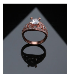 خاتم فضة خالص مرصع كريستال #585