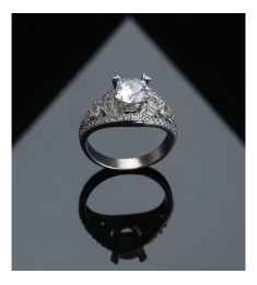 خاتم فضة خالص مرصع كريستال #585