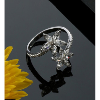 خاتم النجم الابيض فضة خالص #587 