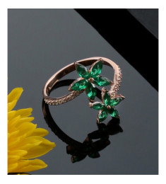 خاتم النجم الاخضر فضة خالص #586