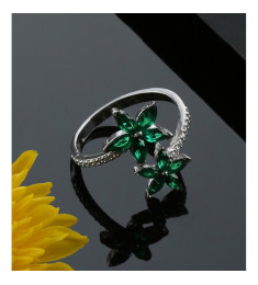 خاتم النجم الاخضر فضة خالص #586