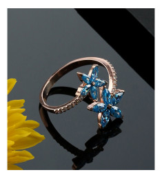 خاتم النجم الازرق فضة خالص #590