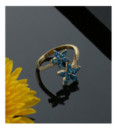 خاتم النجم الازرق فضة خالص #590