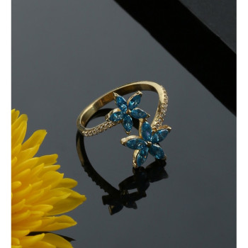 خاتم النجم الازرق فضة خالص #590