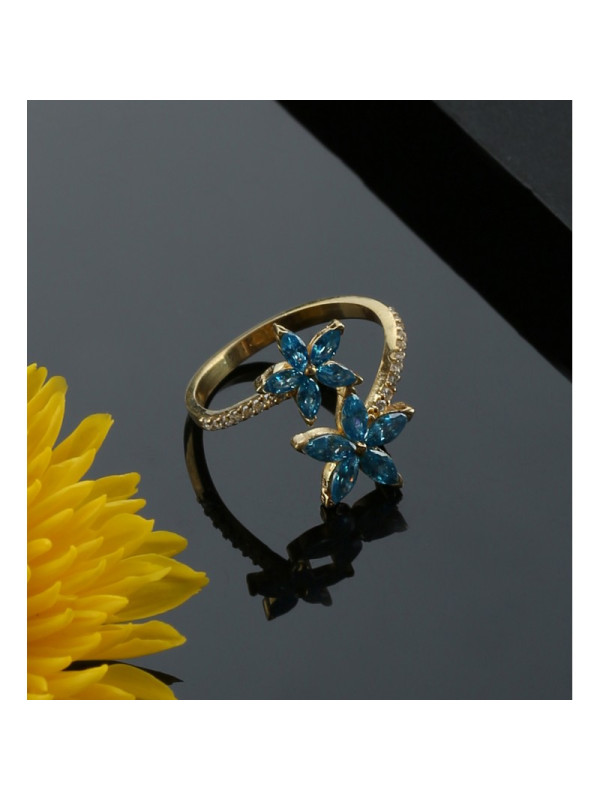 خاتم النجم الازرق فضة خالص #590