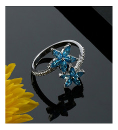 خاتم النجم الازرق فضة خالص #590