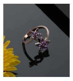 خاتم النجم البنفسجي فضة خالص #589