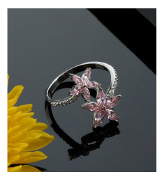 خاتم النجم الوردي فضة خالص #588