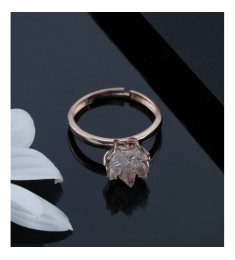 خاتم الوردة البيضاء فضة خالص #593