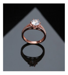 خاتم فضة خالص مرصع كريستال #584