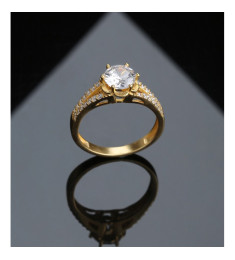 خاتم فضة خالص مرصع كريستال #584