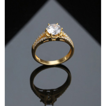 خاتم فضة خالص مرصع كريستال #584