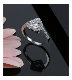 خاتم قلب فضة خالص #609