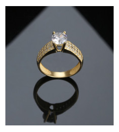 خاتم فضة خالص مرصع كريستال #582